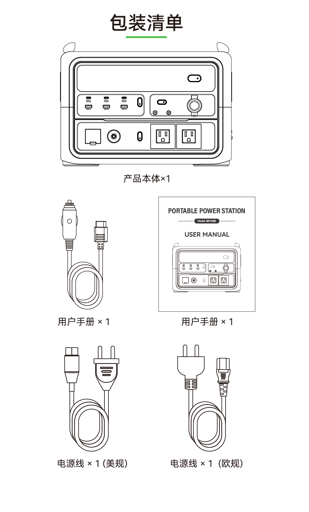 電將軍BP120B 1200W便攜式戶外儲(chǔ)能電源013